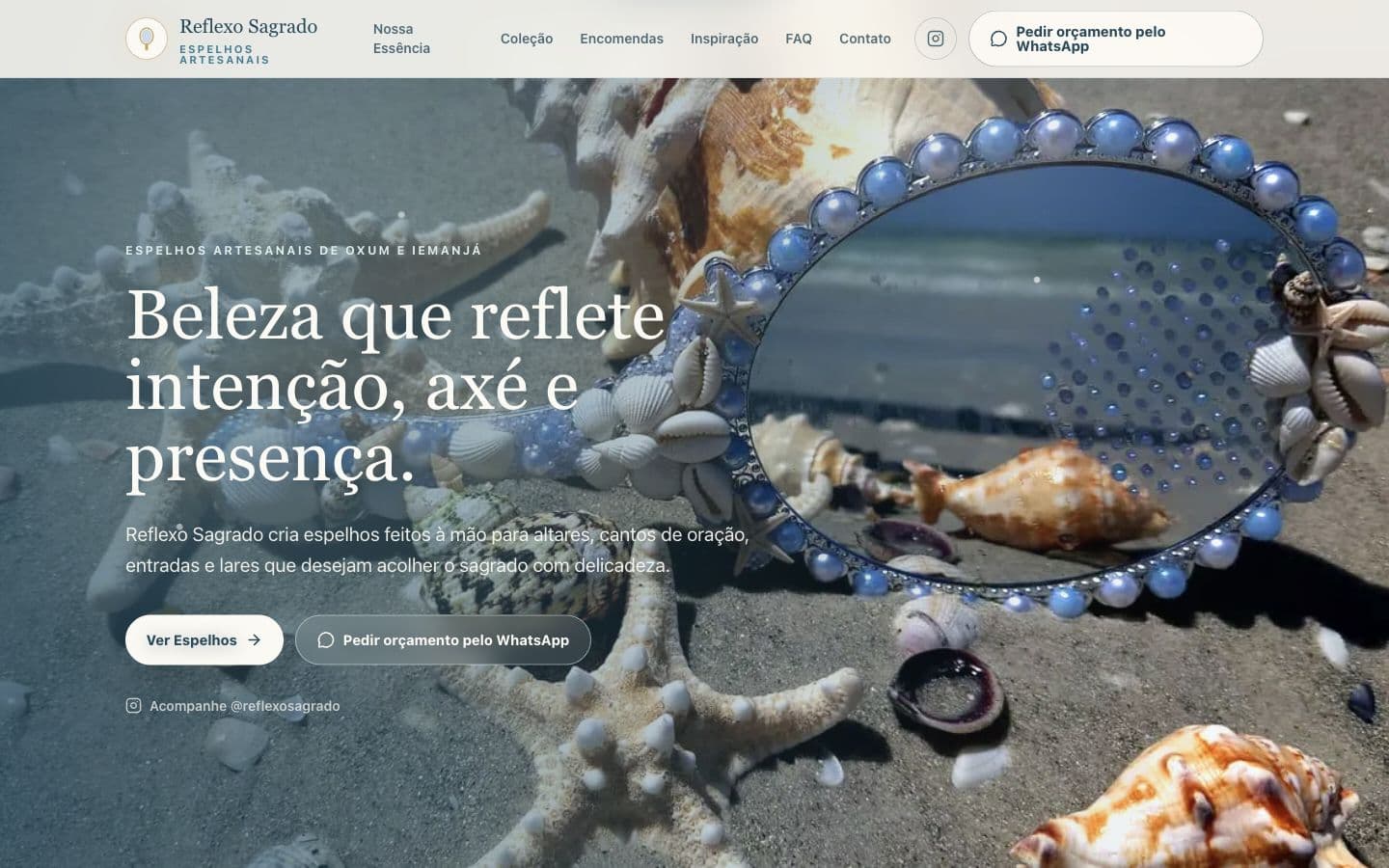 Reflexo Sagrado live website